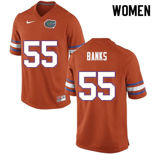 Women's NCAA Florida Gators Noah Banks #55 Stitched Authentic Nike Orange College Football Jersey DWS6765AK